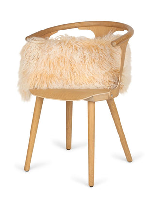 Lammeskindspude | Langhåret | 28x56 cm Gylden Hvid