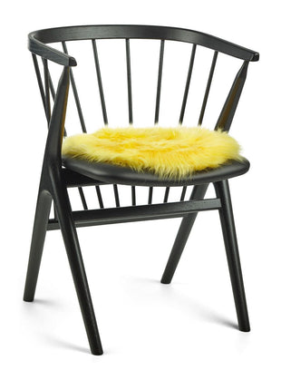 Sædehynde | Lammeskind | Langhåret | D38 cm Citron Gul