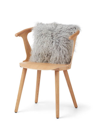 Lammeskindspude | Krøllet | Tibet | 40x40 cm Lysegrå