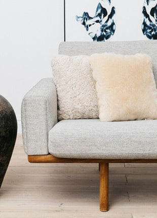 Lammeskindspude | Moccasin | Dobbeltsidet | 40x40 cm Kastanje 