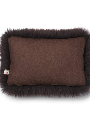 Lammeskindspude | Langhåret | 34x52 cm Brun / Chocolade 