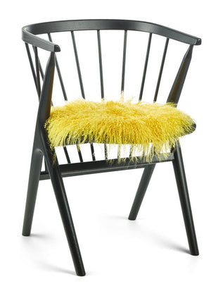 Sædehynde | Lammeskind | Langhåret | D38 cm Citron Gul