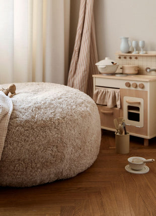 Sækkestol | Lammeskind | Korthåret | 73x74 cm | 92x93 cm Koksgrå