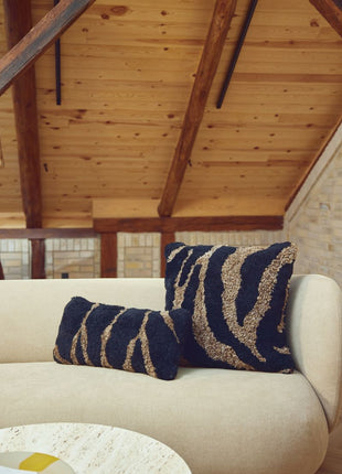 Lammeskindspude | PATTERN | Korthåret | Dobbeltsidet | 60x60 cm Sort / Lysebrun 