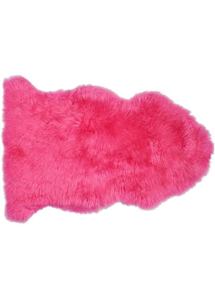 Merino Lammeskind | Langhåret | 90x60 cm Mørk Pink