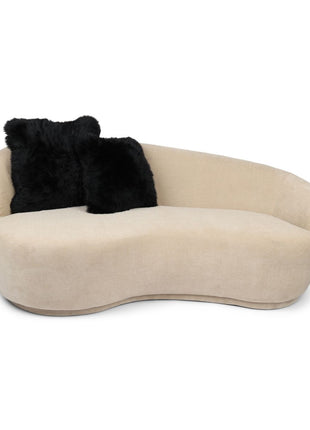 Lammeskindspude | Langhåret | Uden fyld | 50,5x50,5 cm Sort