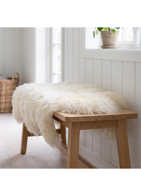 Islandsk lammeskind | Langhåret | Naturlige farver | 100-110 cm