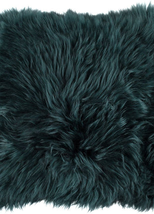 Merino Lammeskindspude | 35x35 cm Blågrøn