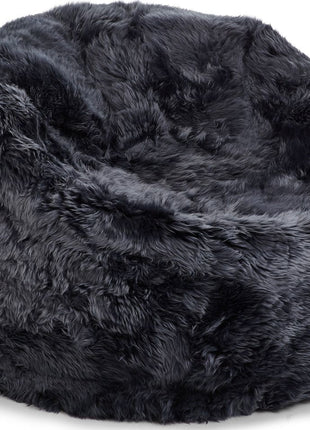 Sækkestol | Lammeskind | Langhåret | 73x74 | 92x93 cm Marineblå