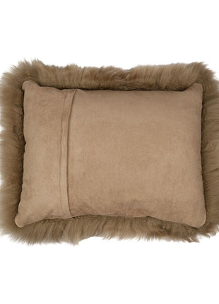 Lammeskindspude | Langhåret | New Zealand | 35x45 cm Taupe
