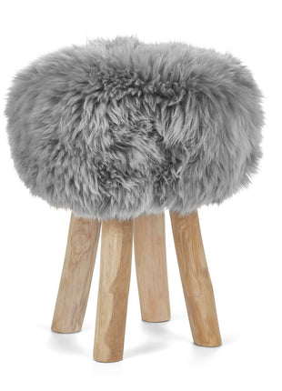 Betræk til barstol/skammel | Langhåret | New Zealand | D35 cm Lysegrå