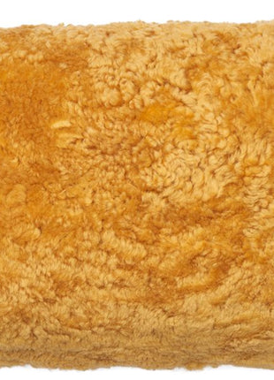 Dobbeltsidet Pude | Korthåret Lammeskind | 30x60 cm Koral Gul