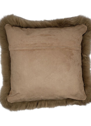 Lammeskindspude | Langhåret | New Zealand |  50x50 cm Lysebrun