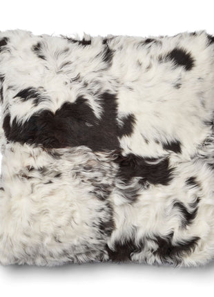 Lammeskindspude | Korthåret | Toscana | Dobbeltsidet Sort/Hvid Mix