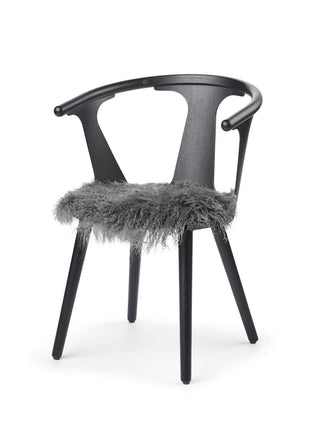 Sædehynde | Lammeskind | Langhåret | D38 cm Mørkegrå