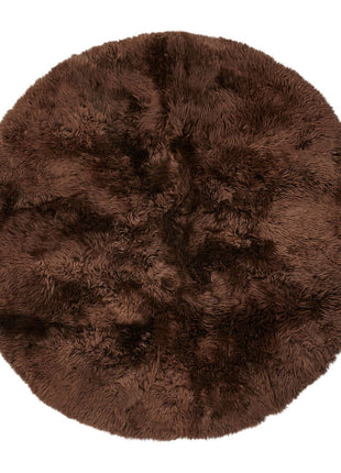 Gulvtæppe | Langhåret | New Zealand | Ø180 cm & Ø250 cm Chokolade