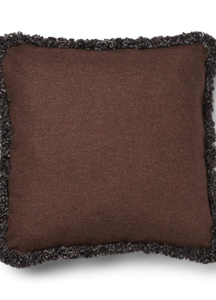 Lammeskindspude | Korthåret | 52x52 cm Brun / Mørkebrun