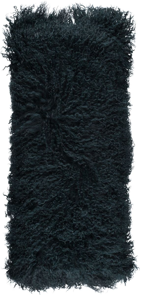 Lammeskindpude | Krøllet | Tibet | 28x56 cm Blågrøn