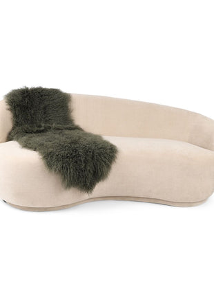 Dobbelt lammeskind | Tibet | 150x55 cm Mørkegrøn