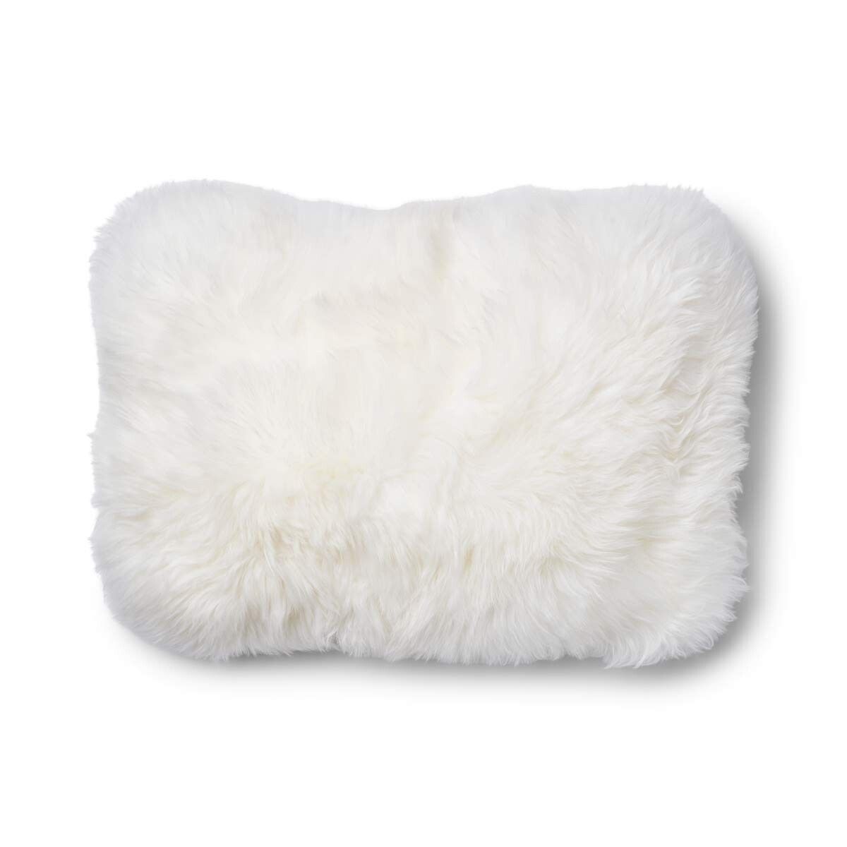 Checked Collection | Uldpude | Langhåret | 52x52 cm | 34x52 cm Havregryn-Beige/Hvid
