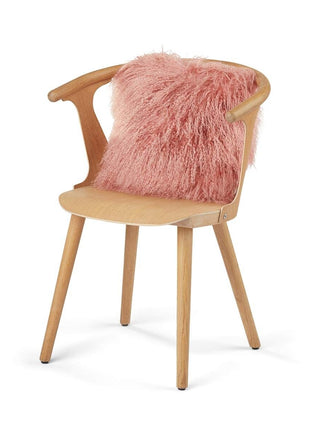 Lammeskindspude | Krøllet | Tibet | 40x40 cm Rosa