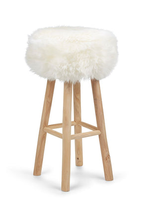 Betræk til barstol/skammel | Langhåret | New Zealand | D35 cm Hvid