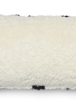 Lammeskindspude | PATTERN | Korthåret | Dobbeltsidet | 30x60 cm Sort / Hvid