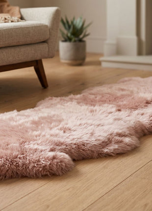 Dobbelt Merino Lammeskind | Langhåret | 170x60 cm Rosa