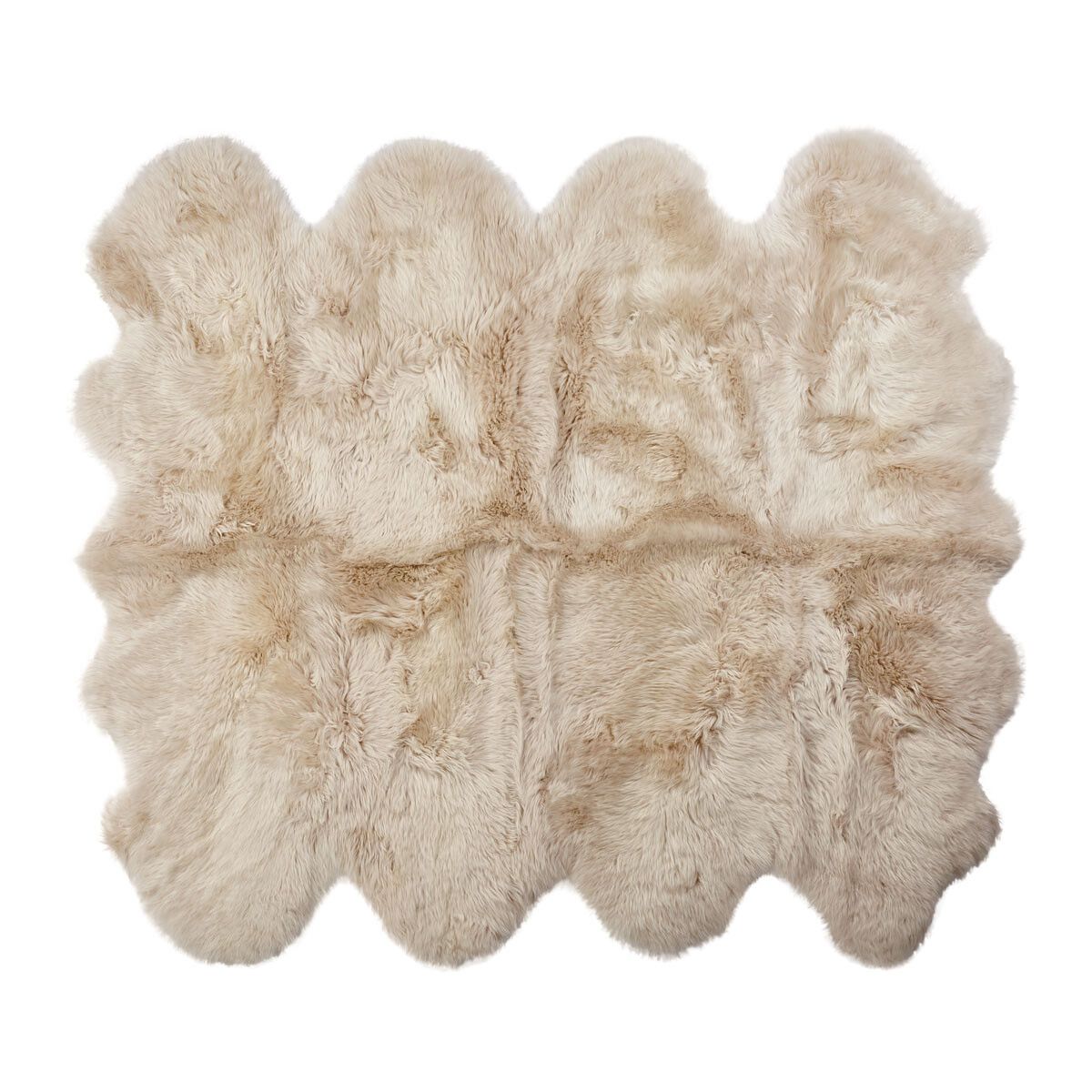 Lammeskindstæppe | Langhåret | New Zealand | 180x214 cm Beige