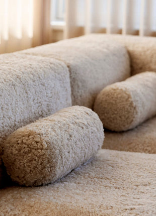 Lammeskindspude | Bolster | Korthåret | D20xL52 cm Koksgrå