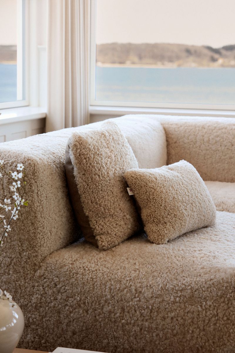 Classic Collection | Uldpude | Korthåret | 52x52 cm | 34x52 cm Beige/Pearl