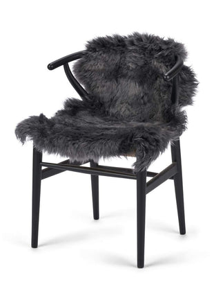 Merino Lammeskind | Langhåret | 90x60 cm Mørkegrå