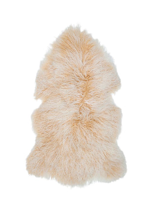 Lammeskind premium | Krøllet | Tibet | 85x50 cm Gylden Hvid