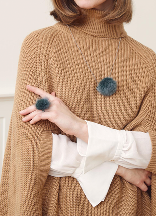 Halskæde Pom Pom Mørk Orange