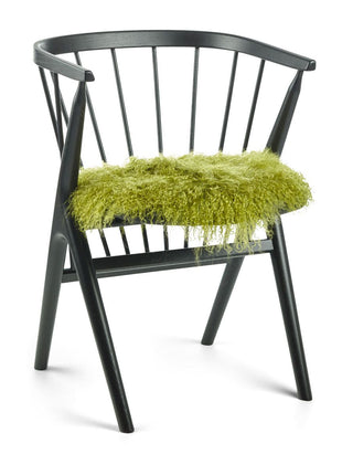 Sædehynde | Lammeskind | Langhåret | D38 cm Grøn