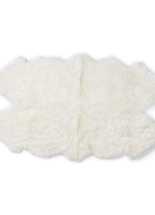 Merino Lammeskindstæppe | Langhåret | 170x110 cm Hvid