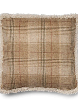 Dobbeltsidet pude | Korthåret | 52x52 cm Sand-beige/Beige