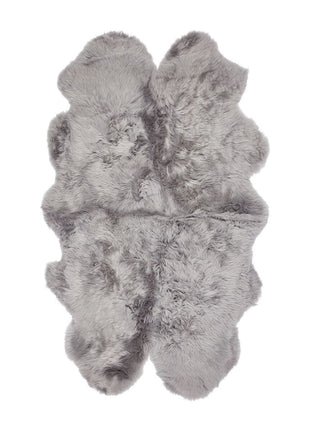 Lammeskindstæppe | Langhåret | New Zealand | 170x110 cm Lysegrå