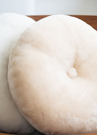 Lammeskindspude | Moccasin | Dobbeltsidet | D45 cm Kastanje 