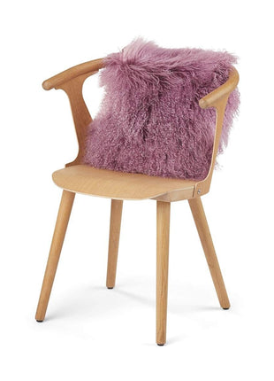 Lammeskindspude | Krøllet | Tibet | 40x40 cm Lilla