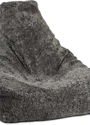 Sækkestol | Lammeskind | Korthåret | 100x100x80 cm Grå