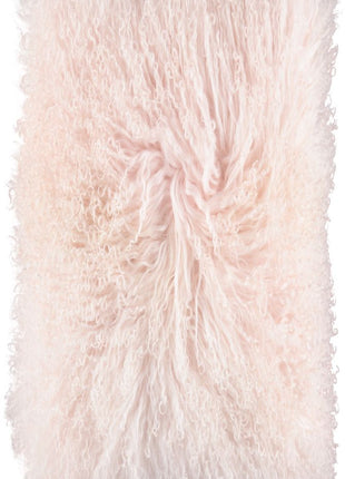 Lammeskindspude | Langhåret | 28x56 cm Lyserød