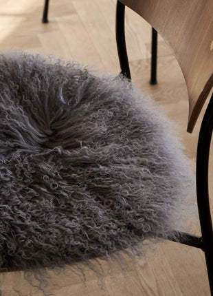 Sædehynde | Lammeskind | Langhåret | D38 cm Gylden Hvid