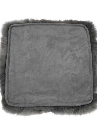 Sædehynde | Langhåret | New Zealand | Stofbagside | 40x40 cm Mørkegrå