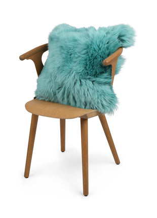 Lammeskindspude | Langhåret | New Zealand |  50x50 cm Turkis