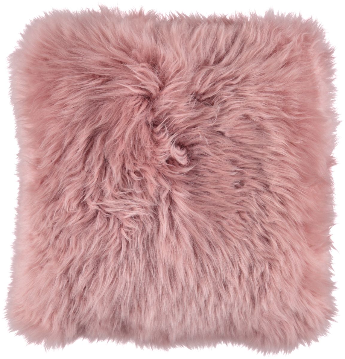 Lammeskindspude | Langhåret | New Zealand | 35x35 cm Rosa
