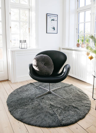 Gulvtæppe | Korthåret | New Zealand | Ø140 cm Lysegrå