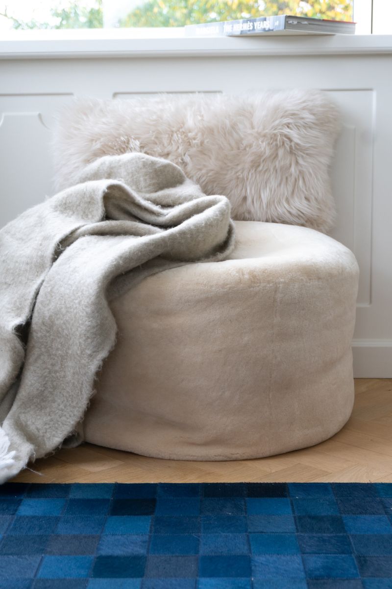 Uldplaid | Mohair mix | 130x170 cm Lys beige