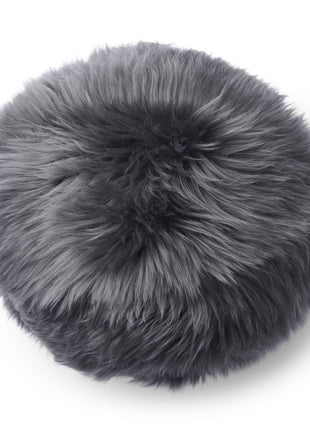 Angelite Pude | Lammeskind | Langhåret | New Zealand | Ø30 | Ø25 | Ø35 Mørkegrå