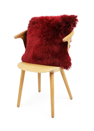 Lammeskindspude | Langhåret | New Zealand |  50x50 cm Bordeaux